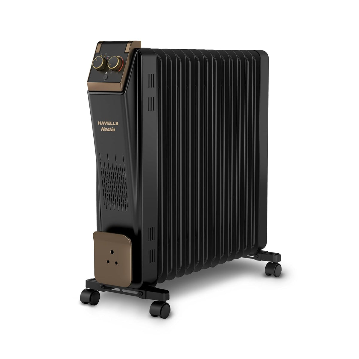 Havells 13 Fin Oil Filled Room Heater (OFR) | Advanced New U-Tech Fast Heating Fins with 10-Year Warranty | 2900W | ISI Approved | PTC Fan Heater | Inclined Control Panel | Black