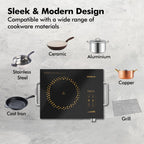 Havells 2200 Watt Infrared Induction Cooktop With Digital Display| Glo TC22-6KV Surge Protection| Sensor Touch| SS304 Food grade grill| 1 Year Door step Warranty By Havells