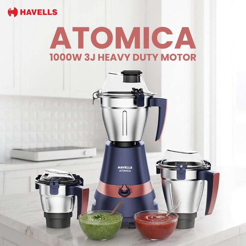 Havells Atomica 1000W 3 Jar Mixer Grinder