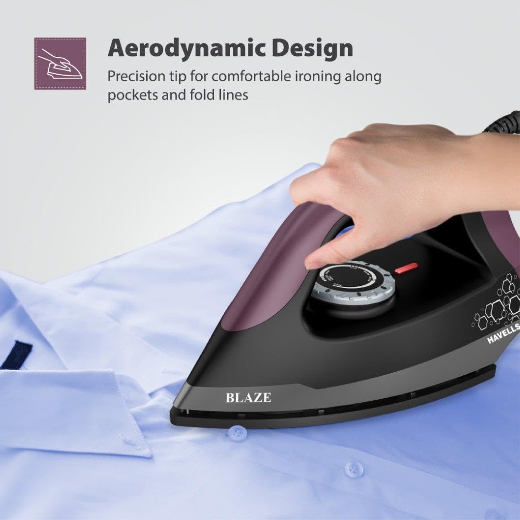 Havells Blaze Dry Iron 2 KG Heavy Weight Dry Iron| 1250W