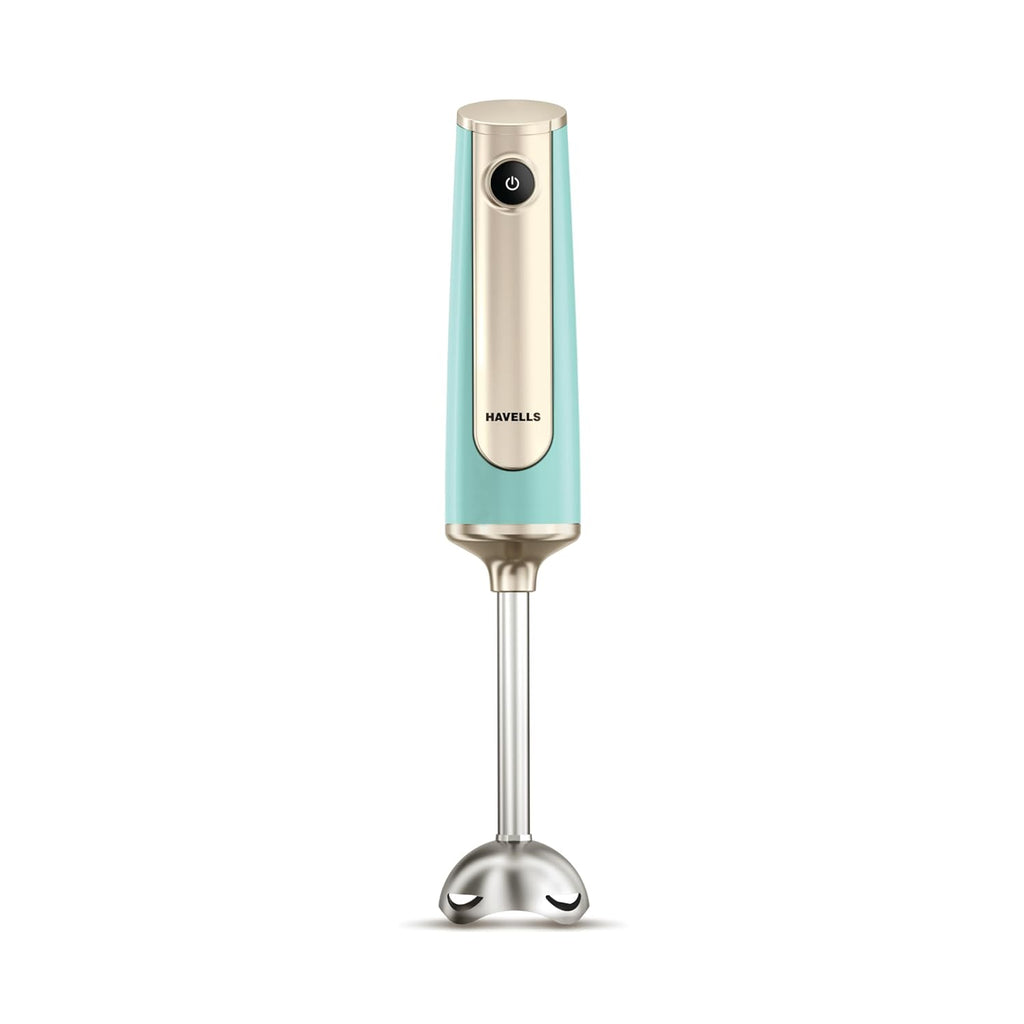 Havells CRAFT Hand Blender|50% Quieter Operation|Easy Blending with 300 Watt Power|Food Grade Material - SS304 Shaft and Blade|Ergonomic One Button Operation|2Yrs Manufacturer Warranty(Blue & Gold)