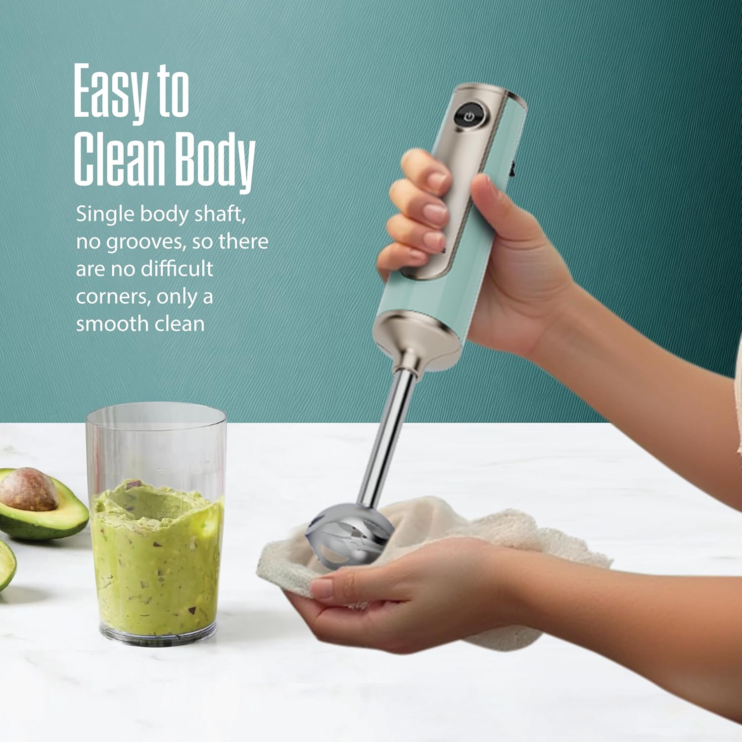 Havells CRAFT Hand Blender|50% Quieter Operation|Easy Blending with 300 Watt Power|Food Grade Material - SS304 Shaft and Blade|Ergonomic One Button Operation|2Yrs Manufacturer Warranty(Blue & Gold)