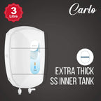 Havells Carlo 3 Litre Instant Water Heater(Geyser)|Heavy Duty Heating Element|SS 304 L Inner Tank|Bi-color Indicator|High Working Pressure|Rust & shock Proof Body|5 Year Tank Warranty