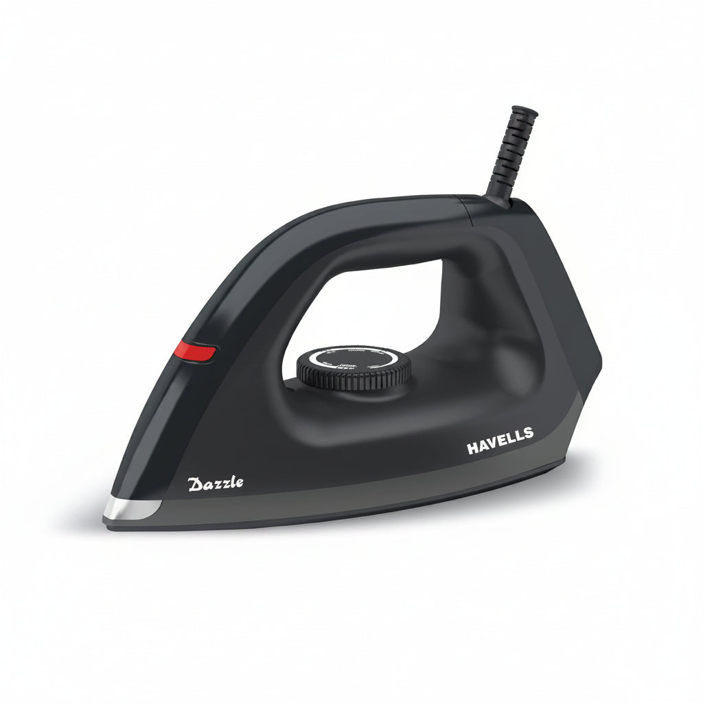 Havells Dry Iron Dazzle 1100 Watts, Iron Press, Greblon Non Sick Soleplate with German Technology