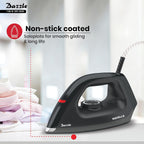 Havells Dry Iron Dazzle 1100 Watts, Iron Press, Greblon Non Sick Soleplate with German Technology