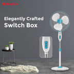 Havells Gatik Pro 400mm Pedestal Fan| 120 Ribs Guard for Safety| Smooth Oscillation| Heavy Base| ISI Marked | 2 Year Warranty | Blue