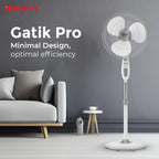 Havells Gatik Pro 400mm Pedestal Fan| 120 Ribs Guard for Safety| Smooth Oscillation| Heavy Base| ISI Marked | 2 Year Warranty | Grey