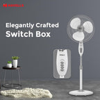 Havells Gatik Pro 400mm Pedestal Fan| 120 Ribs Guard for Safety| Smooth Oscillation| Heavy Base| ISI Marked | 2 Year Warranty | Grey