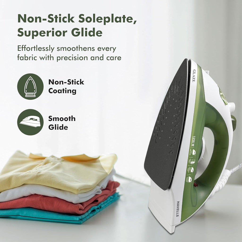 Havells Glaze 1250 Watts Steam Iron with Self Cleaning Function