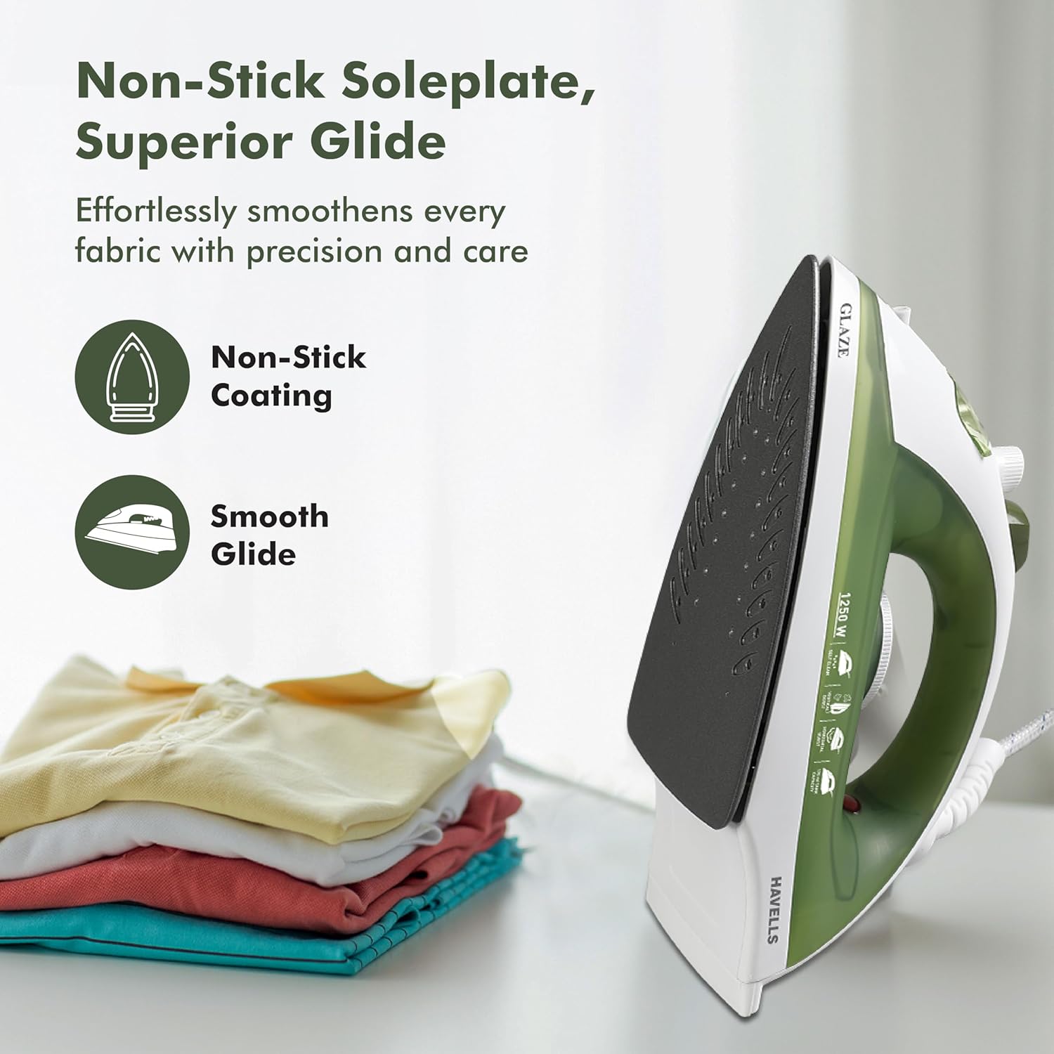 Havells Glaze 1250 Watts Steam Iron with Self Cleaning Function