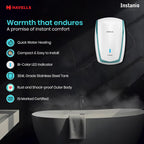 Havells Instanio 3L Instant Water Heater(Geyser)| Temp. Sensing LED Indicator| Rust & Shock Proof Body| ISI Marked|Warranty: 5 year on Inner Tank| High Rise Compatible (White Blue)