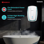 Havells Instanio 3L Instant Water Heater(Geyser)| Temp. Sensing LED Indicator| Rust & Shock Proof Body| ISI Marked|Warranty: 5 year on Inner Tank| High Rise Compatible (White Blue)