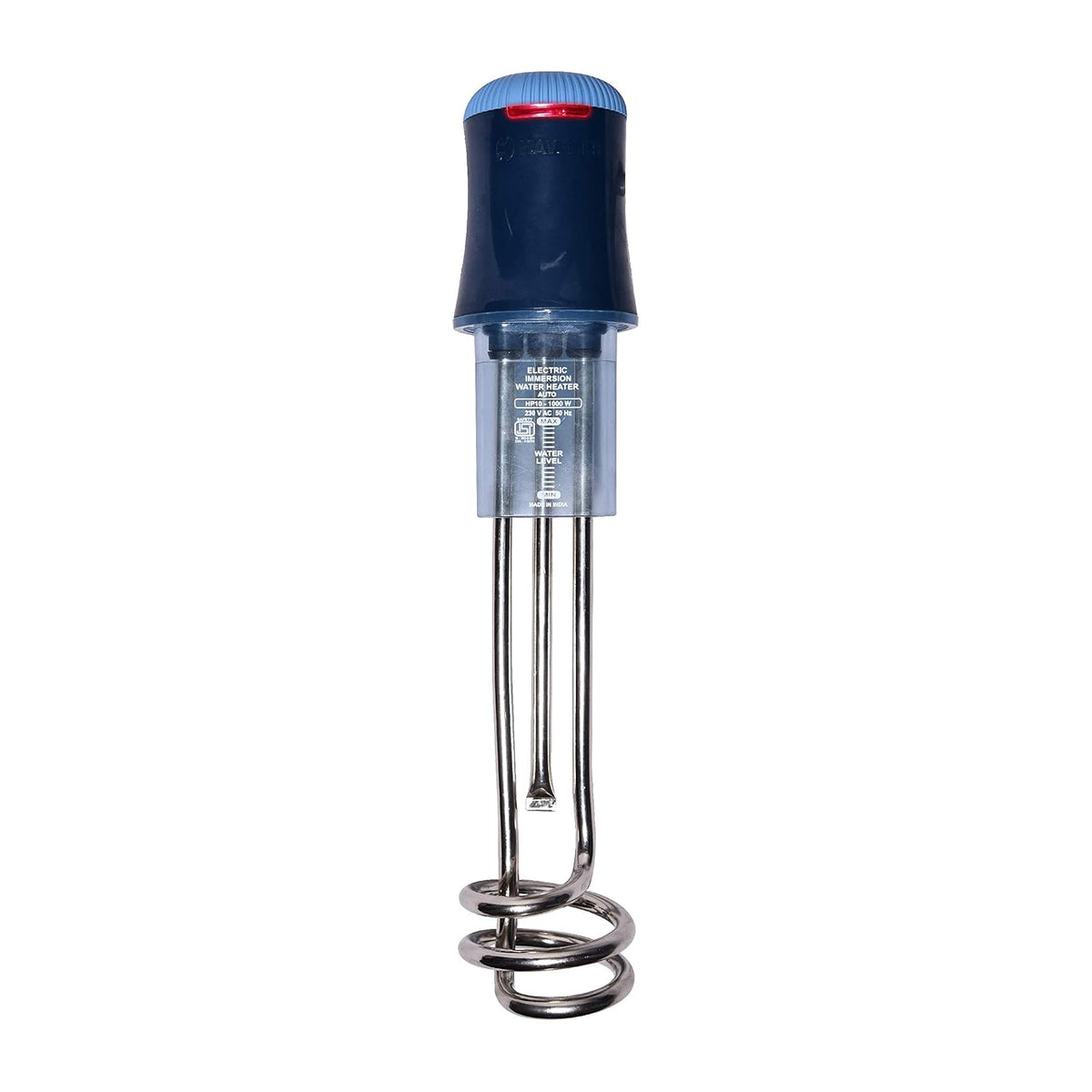 Havells Plastic Hp10 Auto 1000 watts Immersion Heater|Isi Mark Heavy Duty 3 Pin Moulded Plug,Touch Protection Cover|Waterproof,Heating Indicator,Nickel Plating,Warranty: 2 Year Comprehensive|(Blue)