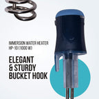 Havells Plastic Hp10 Auto 1000 watts Immersion Heater|Isi Mark Heavy Duty 3 Pin Moulded Plug,Touch Protection Cover|Waterproof,Heating Indicator,Nickel Plating,Warranty: 2 Year Comprehensive|(Blue)