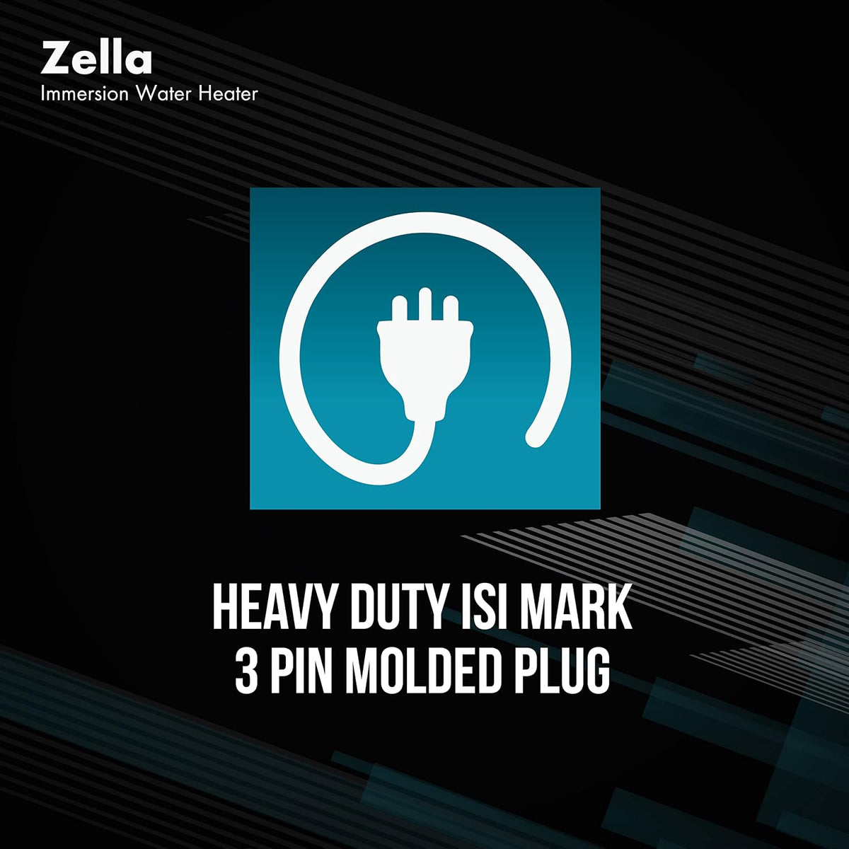 Havells Plastic Zella 1500 watts Immersion Heater|Automatic Cut-Off,Temp. Setting,Isi Mark 3 Pin Molded Plug|Protection Cover,Nickel Plating,Smart Switch For Safe Operation,Warranty: 2 Year|(Blue)