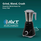 Havells Pulse 500 Watt Mixer Grinder|3 Stainless Steel Leak-Resistant Jars (400ml, 800ml, 1.2L)