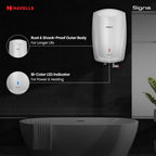 Havells Signa 5L Instant Water Heater(Geyser) with Anti Rust Aqua Shield| Twin LED Indicator| Shock Proof Body| ISI Marked| Fire Retardant Power Cord| Warranty- 5Yr on inner tank & 2Yr comprehensive