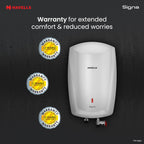 Havells Signa 5L Instant Water Heater(Geyser) with Anti Rust Aqua Shield| Twin LED Indicator| Shock Proof Body| ISI Marked| Fire Retardant Power Cord| Warranty- 5Yr on inner tank & 2Yr comprehensive