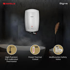 Havells Signa 5L Instant Water Heater(Geyser) with Anti Rust Aqua Shield| Twin LED Indicator| Shock Proof Body| ISI Marked| Fire Retardant Power Cord| Warranty- 5Yr on inner tank & 2Yr comprehensive