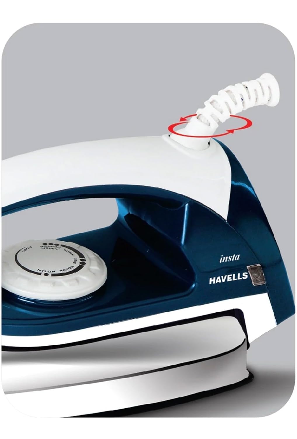 Havells Stainless_Steel Insta 600 Watts Dry Iron (Blue)