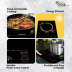Havells TC 20 Glass Ceramic Cooktop Induction (Electric Stove) | 2000 W | With 9 Cooking Options | Copper Coil with 3 Year Warranty | Auto Pan Detection Sensor | Designer Touch Panel (Black)