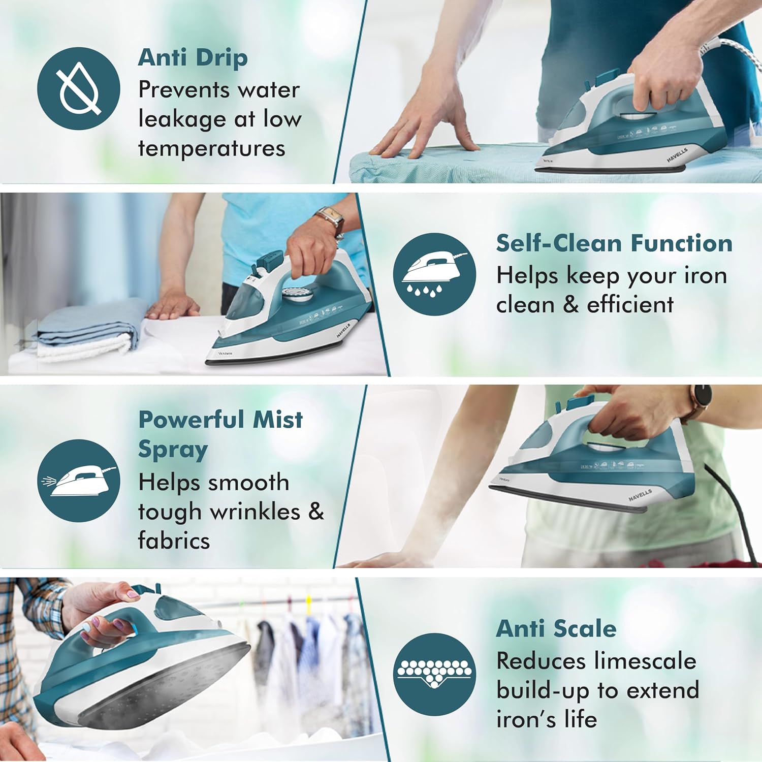 Havells Ventura 2000 Watt Steam Iron with Self Cleaning Function