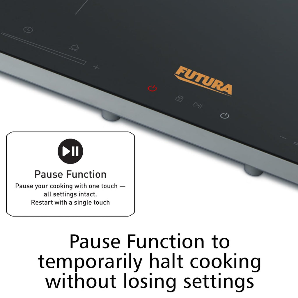 Hawkins Futura Dual Hob Induction Cooktop, 3600-W, Auto Cut-off, Child Lock, Intelligent Boil-Dry Protection, 20 Power Settings, Black (FIC2A1)