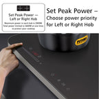 Hawkins Futura Dual Hob Induction Cooktop, 3600-W, Auto Cut-off, Child Lock, Intelligent Boil-Dry Protection, 20 Power Settings, Black (FIC2A1)