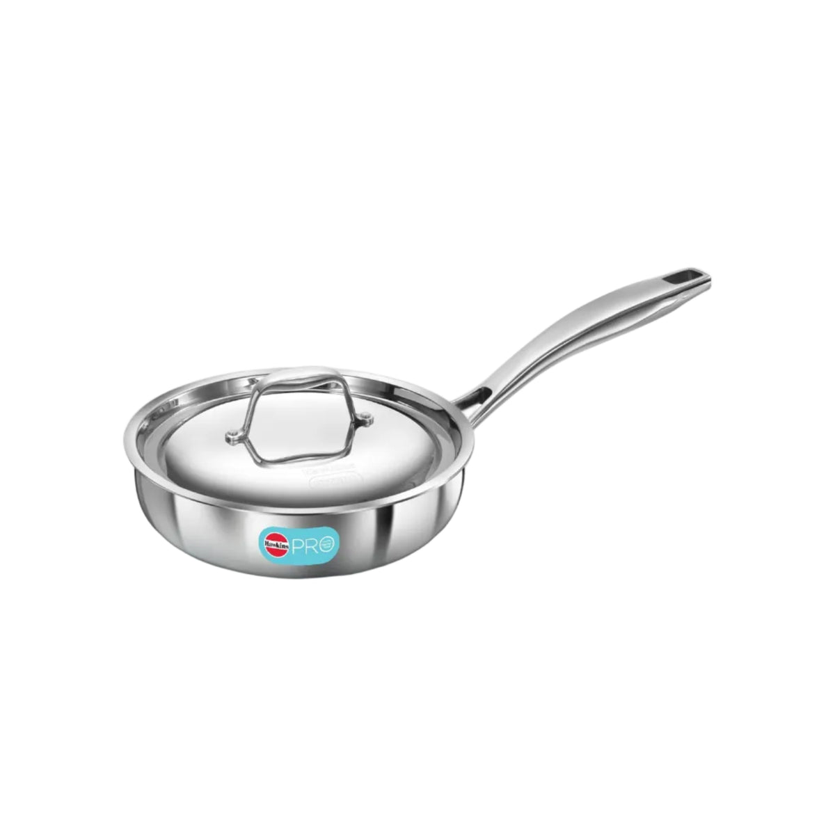 Hawkins Pro 18 cm Frying Pan, Triply Stainless Steel Fry Pan with Stainless Steel Handle and Stainless Steel Lid, Silver (PSF18S)