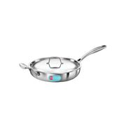 Hawkins Pro 26 cm Frying Pan, Triply Stainless Steel Fry Pan with Stainless Steel Handle and Stainless Steel Lid, Silver (PSF26S)