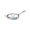 Hawkins Pro 22 cm Frying Pan, Triply Stainless Steel Fry Pan with Stainless Steel Handle and Stainless Steel Lid, Silver (PSF22S)
