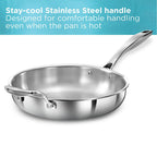 Hawkins Pro 18 cm Frying Pan, Triply Stainless Steel Fry Pan with Stainless Steel Handle and Stainless Steel Lid, Silver (PSF18S)