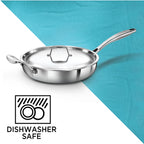 Hawkins Pro 18 cm Frying Pan, Triply Stainless Steel Fry Pan with Stainless Steel Handle and Stainless Steel Lid, Silver (PSF18S)