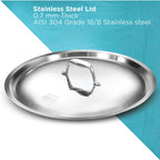 Hawkins Pro 18 cm Frying Pan, Triply Stainless Steel Fry Pan with Stainless Steel Handle and Stainless Steel Lid, Silver (PSF18S)