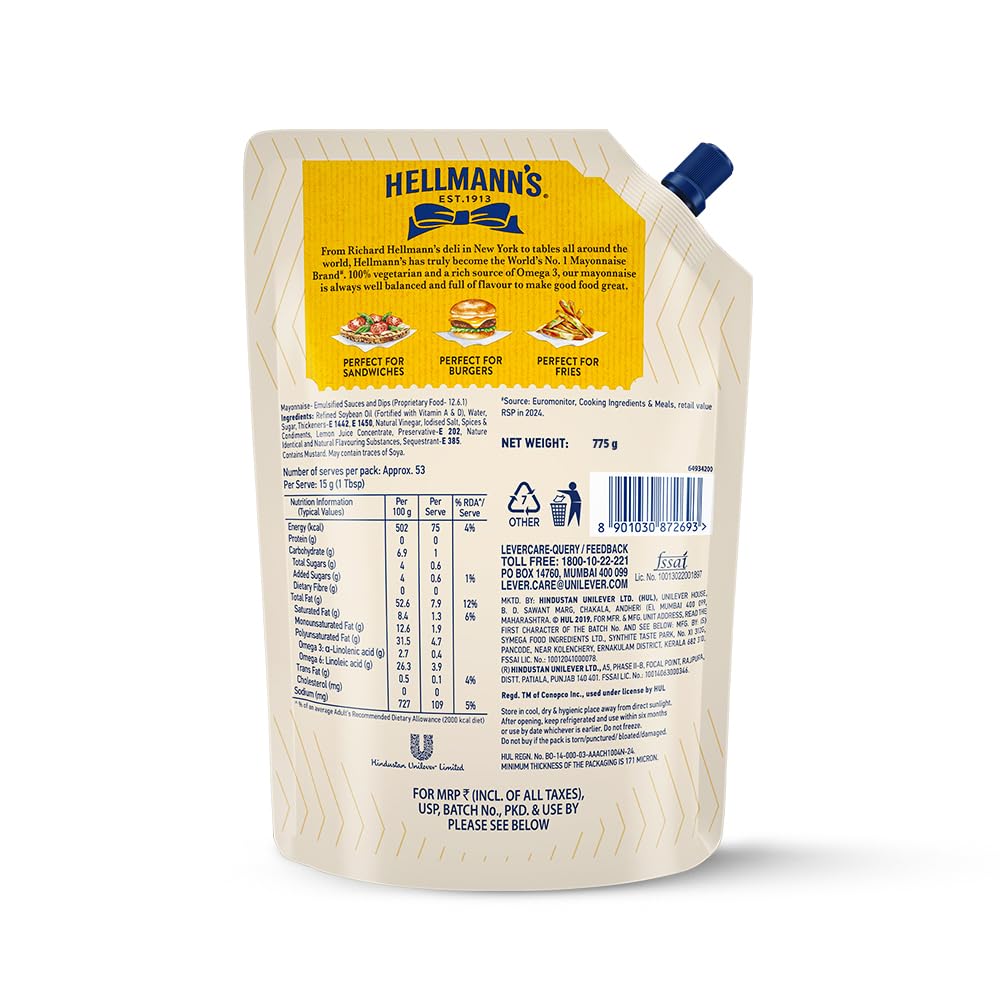 Hellmann's Veg Mayonnaise, 800 g