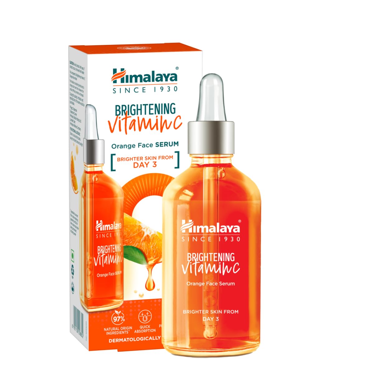 Himalaya Brightening Vitamin C Orange Face Serum, 15 mL