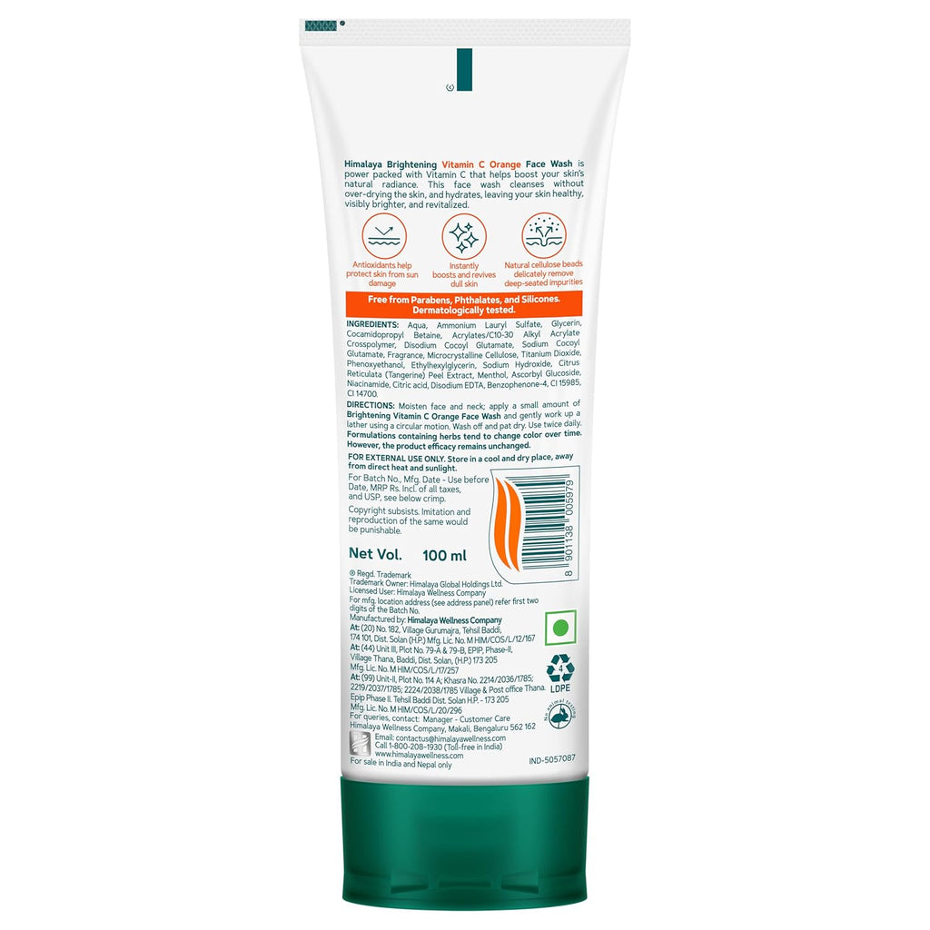 Himalaya Brightening Vitamin C Orange Face Wash 100 ml