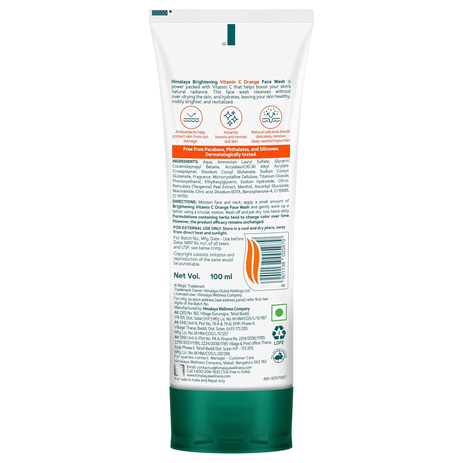 Himalaya Brightening Vitamin C Orange Face Wash 100 ml
