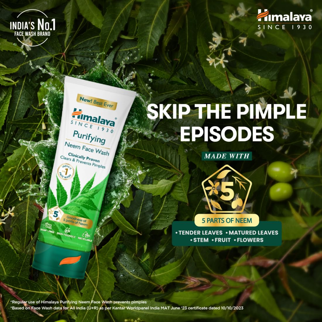Himalaya Purifying Neem Face Wash, 150 ml
