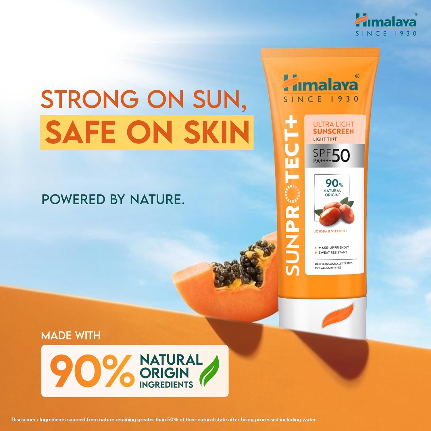 Himalaya Sun Protect+ Ultra Light Sunscreen | Light tint Cream 50g