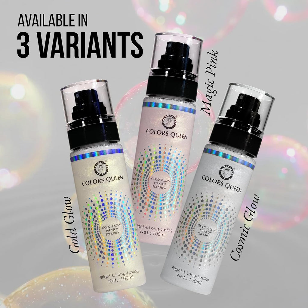 Colors Queen Gold Glow Makeup Fixer Spray – 100 ml