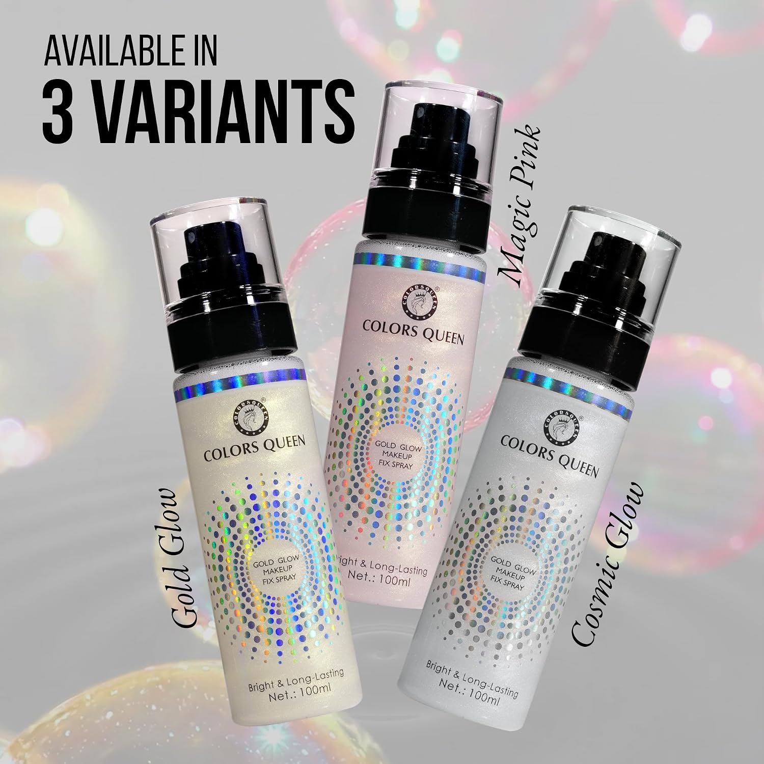 Colors Queen Gold Glow Makeup Fixer Spray – 100 ml
