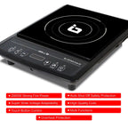 IBELL SLIM50 Induction Cooktop, 2000W, 3-YEAR WARRANTY, Digital Touch Control, LED Display,Auto Shut-Off & Overheat Protection [Black]