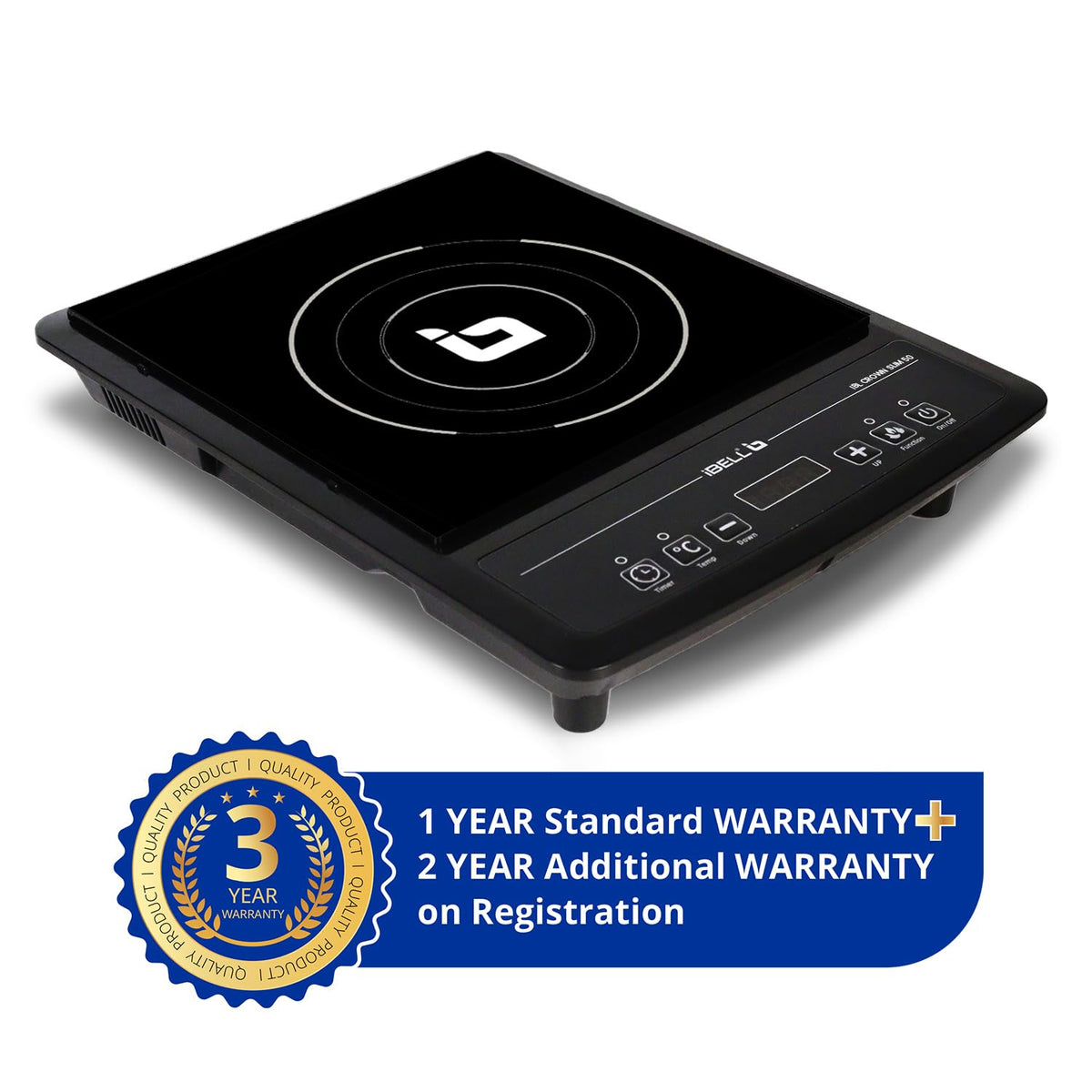 IBELL SLIM50 Induction Cooktop, 2000W, 3-YEAR WARRANTY, Digital Touch Control, LED Display,Auto Shut-Off & Overheat Protection [Black]