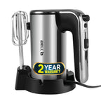 IBELL WHISK400 Electric Hand Mixer, 400W, Blender, Detachable Beaters & Dough Hooks, With Turbo Button 5 Speed Settings(Silver).