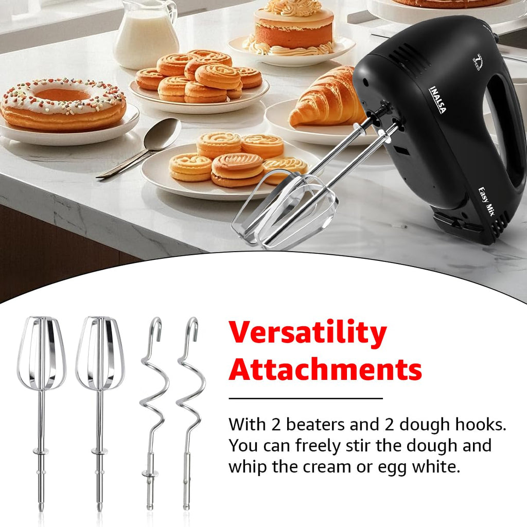 Inalsa Hand Blender| Hand Mixer|Beater - Easy Mix, Powerful 250 Watt Motor | Variable 7 Speed Control | 1 Year Warranty