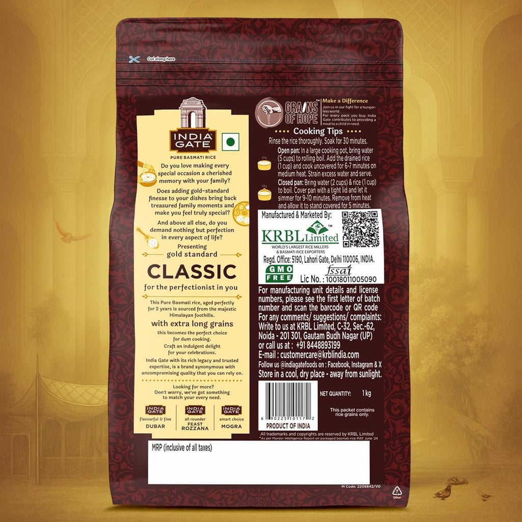 India Gate Gold Standard Classic Basmati Rice 1 Kg