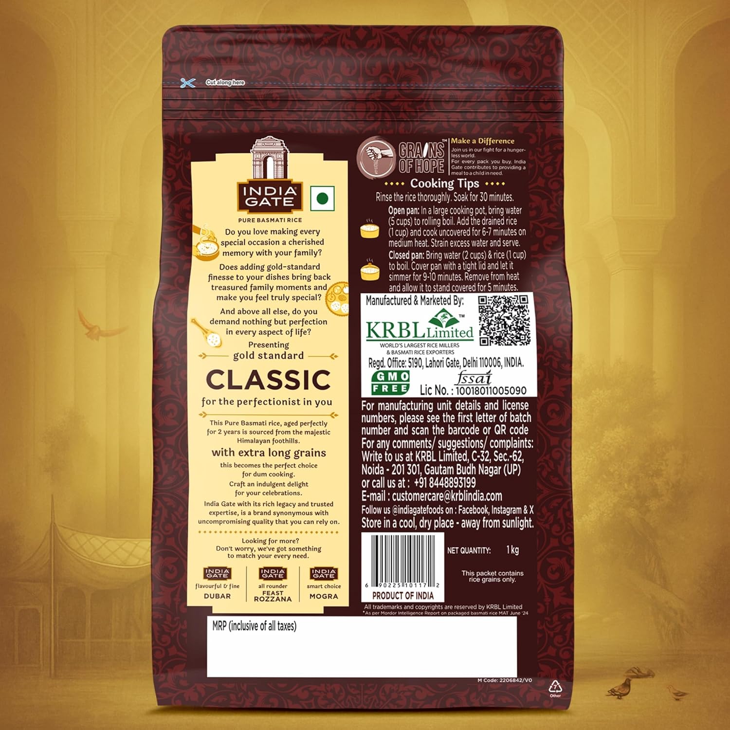 India Gate Gold Standard Classic Basmati Rice 1 Kg