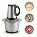 InstaCuppa Electric Chopper for Kitchen Use with 3 Attachments, 2 Litre Stainless Steel Meat Mincer, 300W