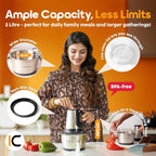 InstaCuppa Electric Chopper for Kitchen Use with 3 Attachments, 2 Litre Stainless Steel Meat Mincer, 300W